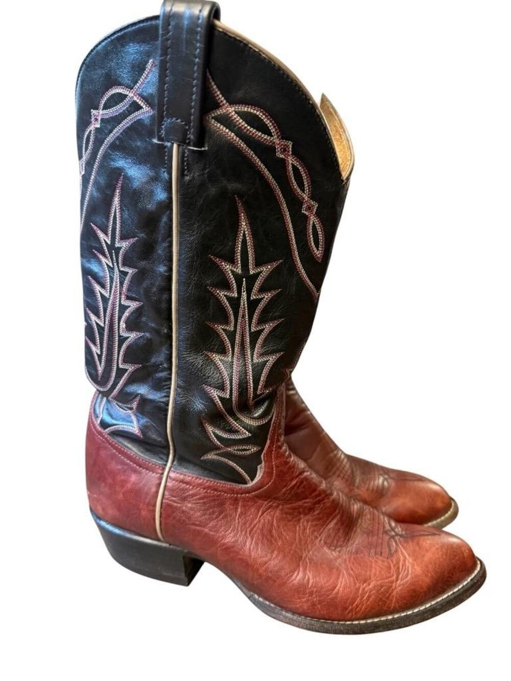 Tony Lama Vintage Two Tone Western Cowboy Boot Women size 9 EE